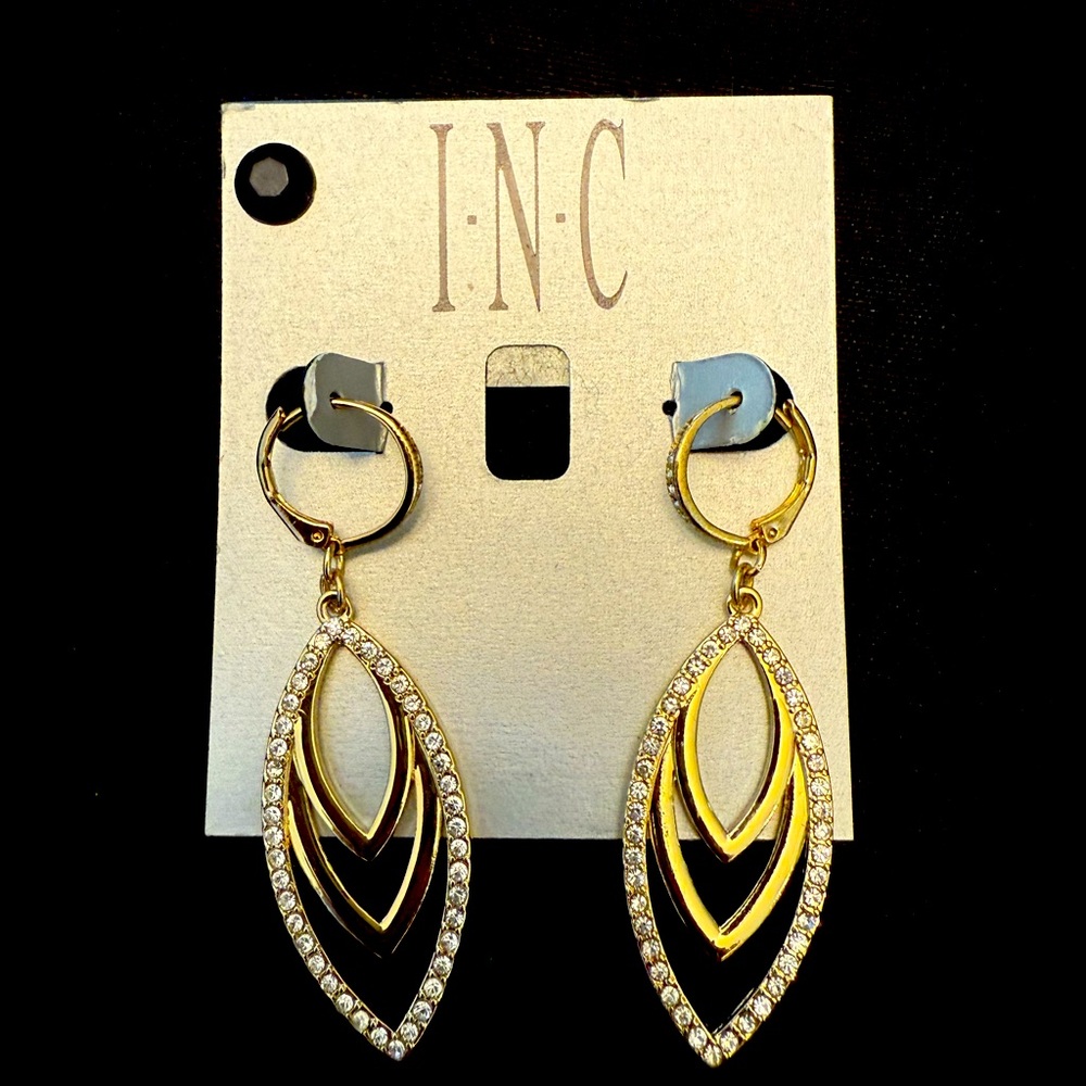 Macy's INC Gold and Silver Tone Crystal Earrings